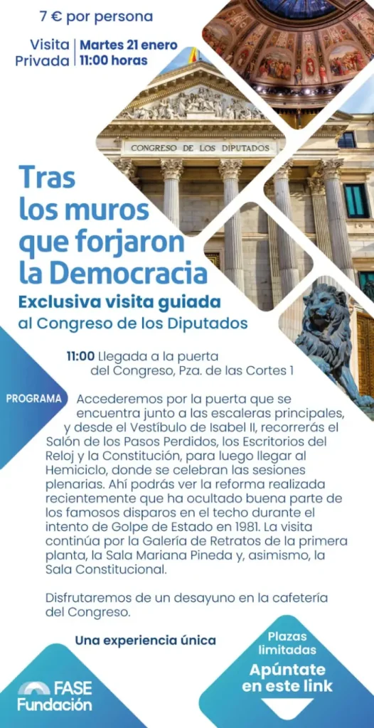 Visita guiada al Congreso de los diputados con la Fundación FASE - ASPM Asociación del Secretariado Profesional de Madrid